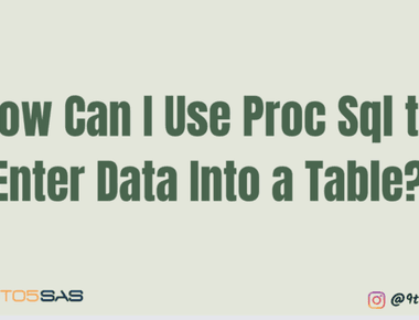 How can I use Proc SQL to enter data into a table?
