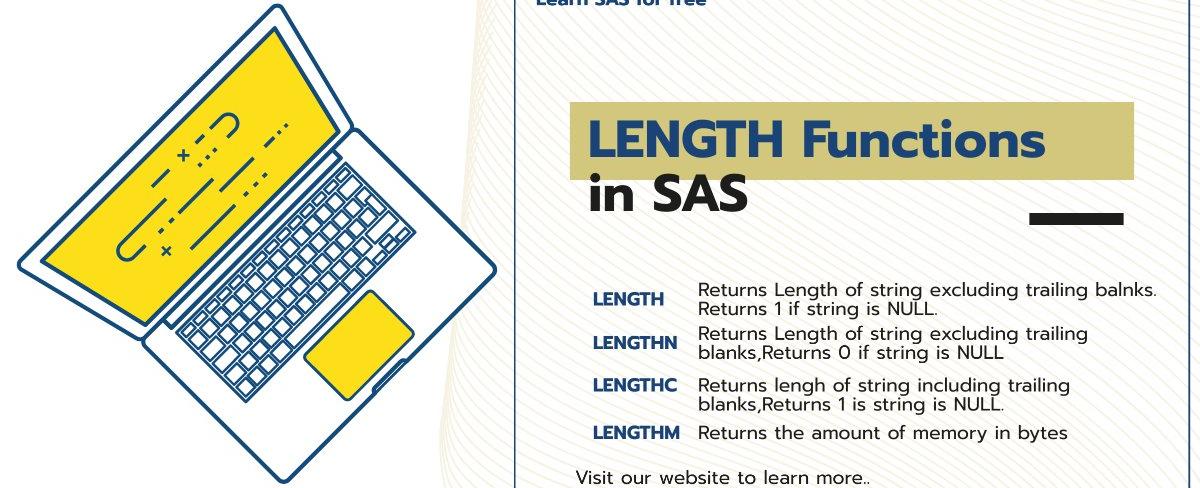 Length functions in SAS -LENGTH / LENGTHN / LENGTHC / LENGTHM.
