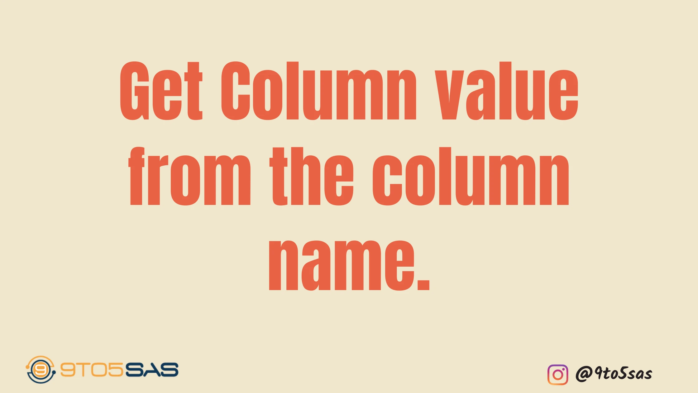 Get column value from column name