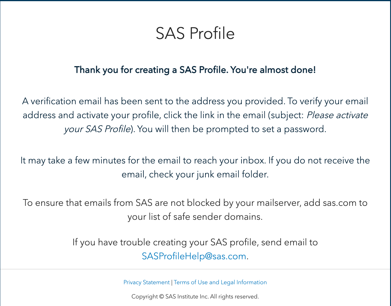 SAS profile