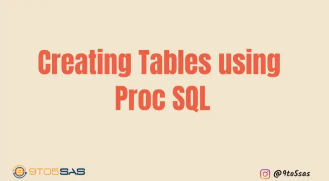 Creating Tables using Proc SQL
